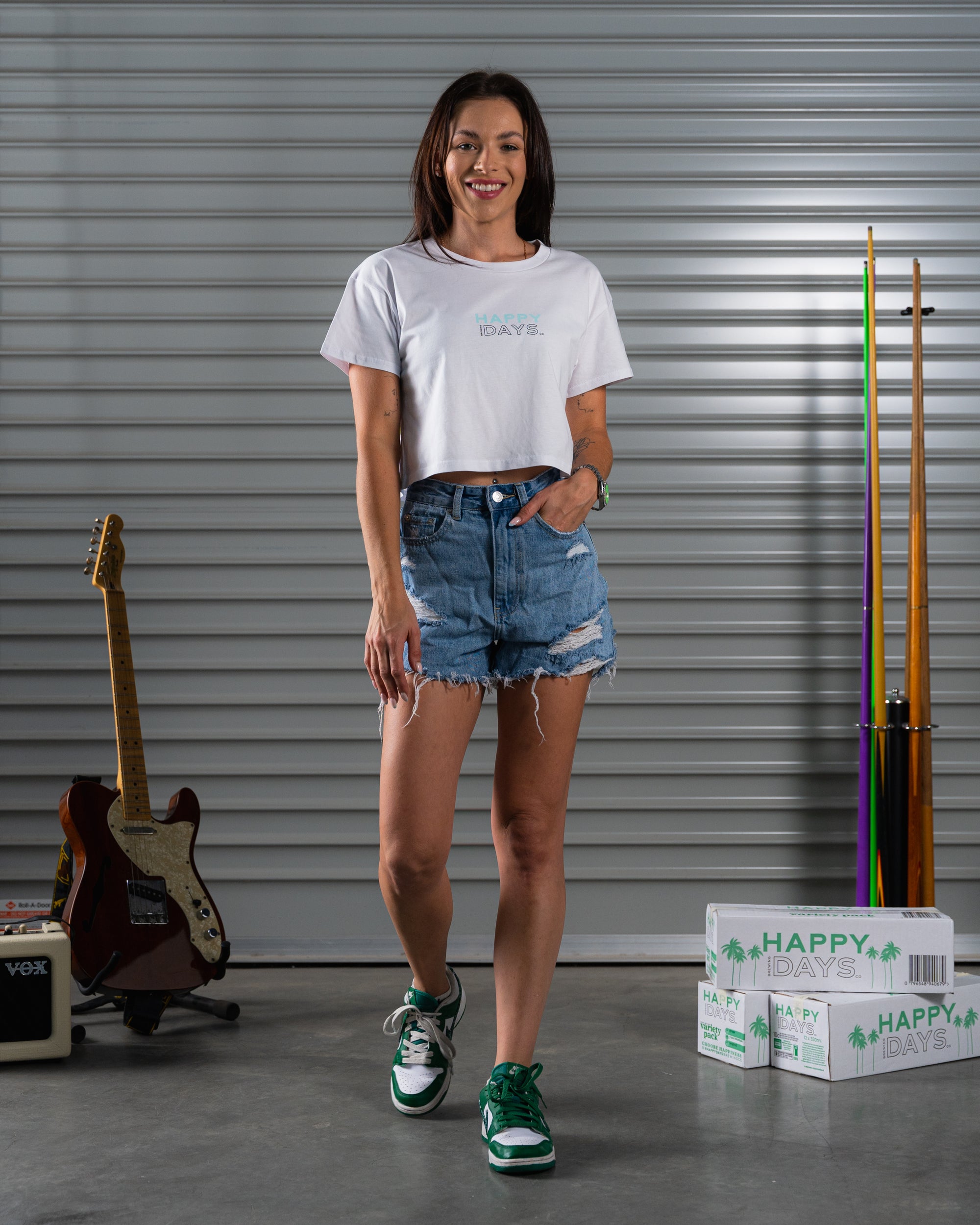 Women’s white crop tee