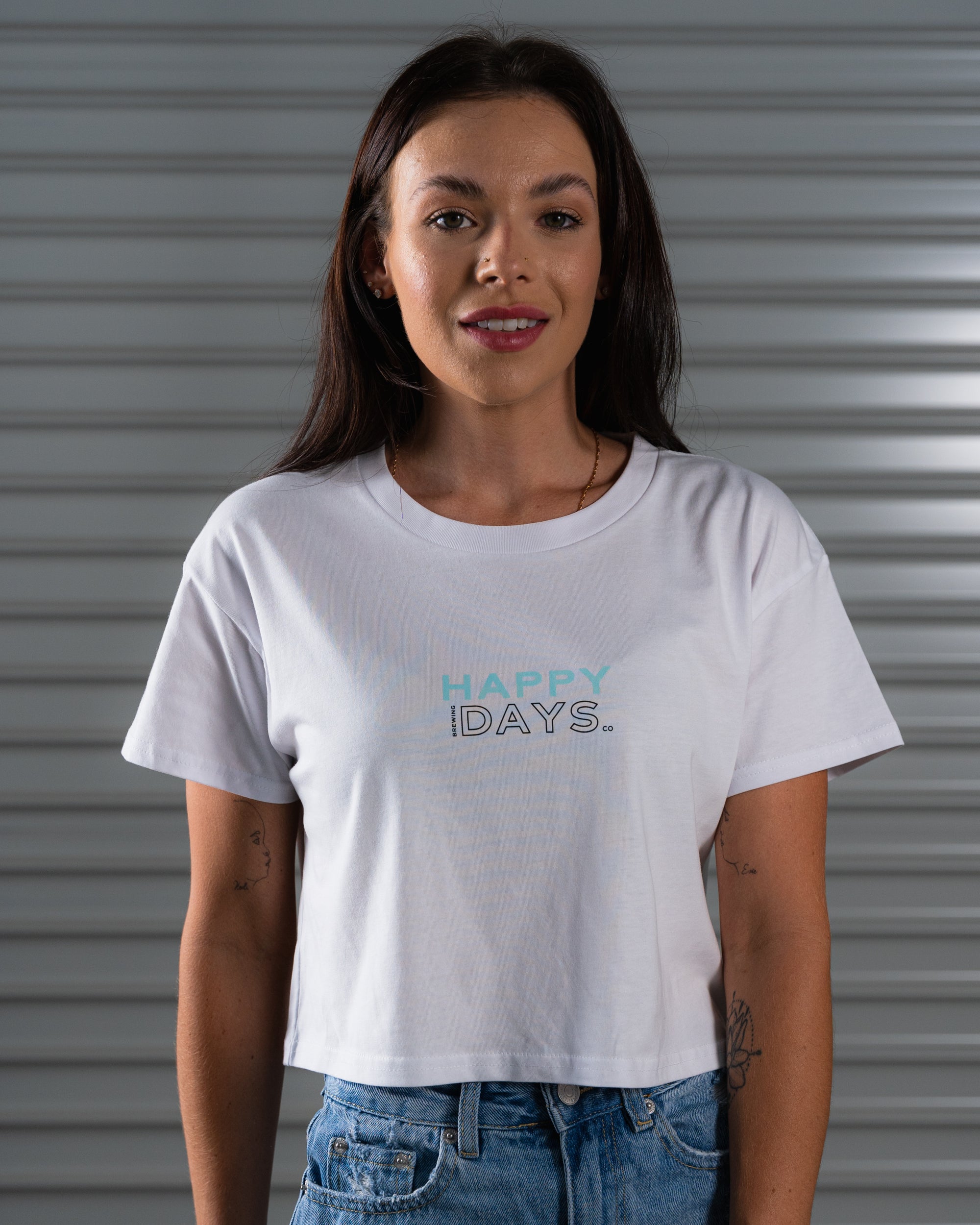 Women’s white crop tee